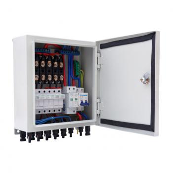   6-String Solar PV Array Combiner Box W Circuit Breakers Surge Lightning Protection for off grid solar energy system
